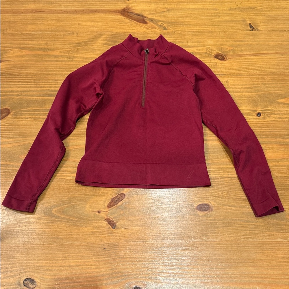 Tala Long Sleeve Compression Crop Top Size Small crimson